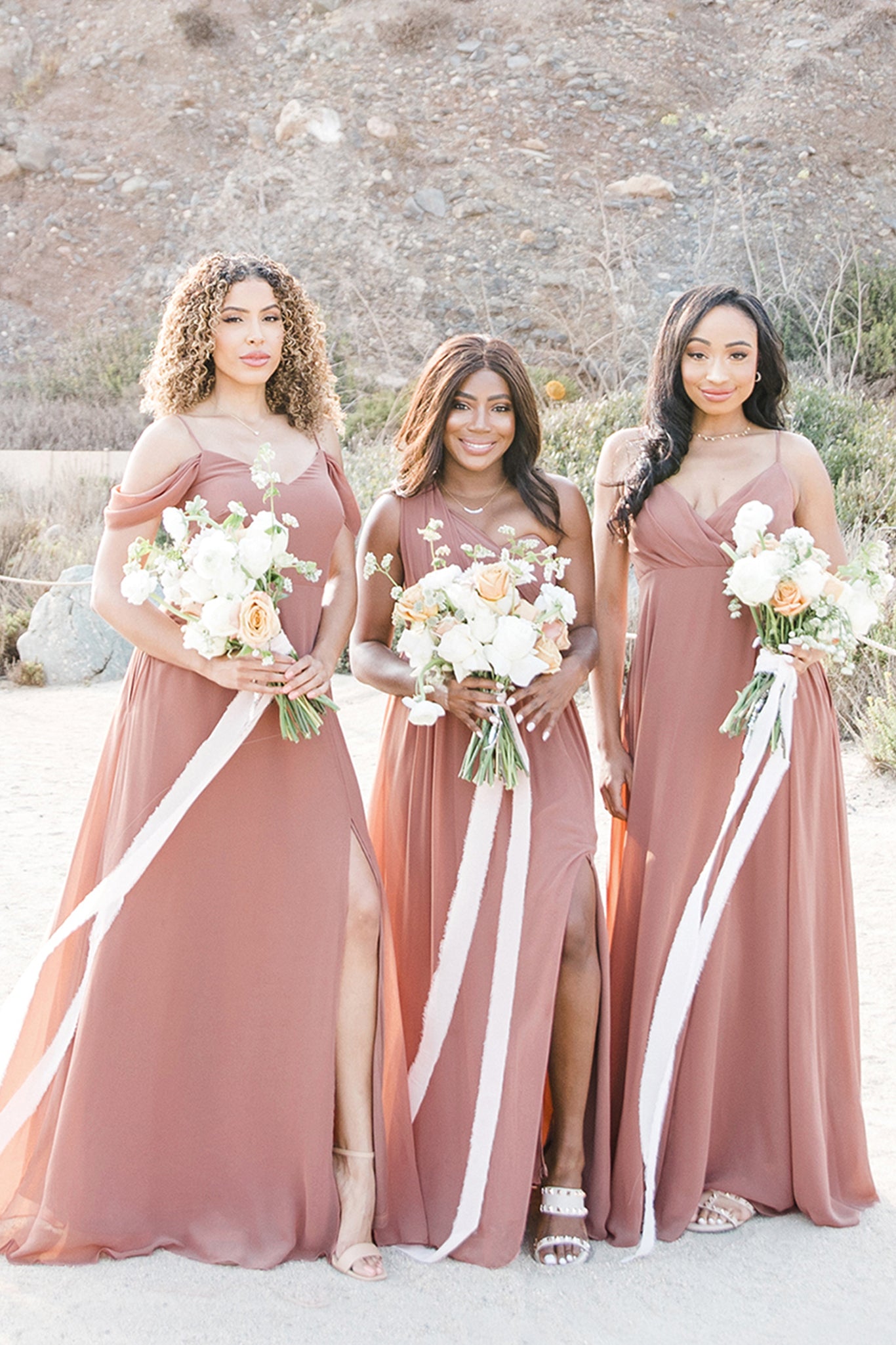 desert rose bridesmaid dresses